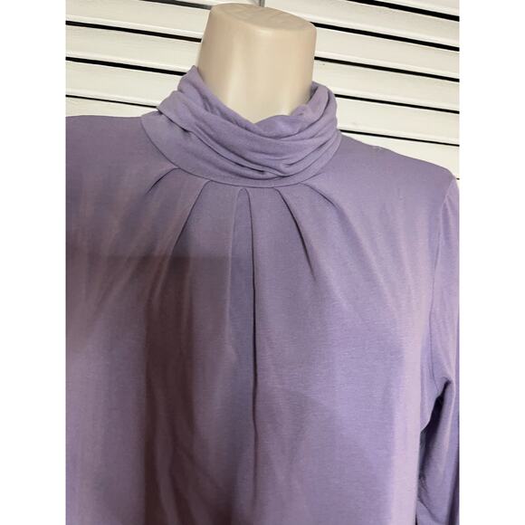 Talbots lavender gathered neck turtleneck S 95% rayon 5% spandex Super Soft‎ - Picture 2 of 3